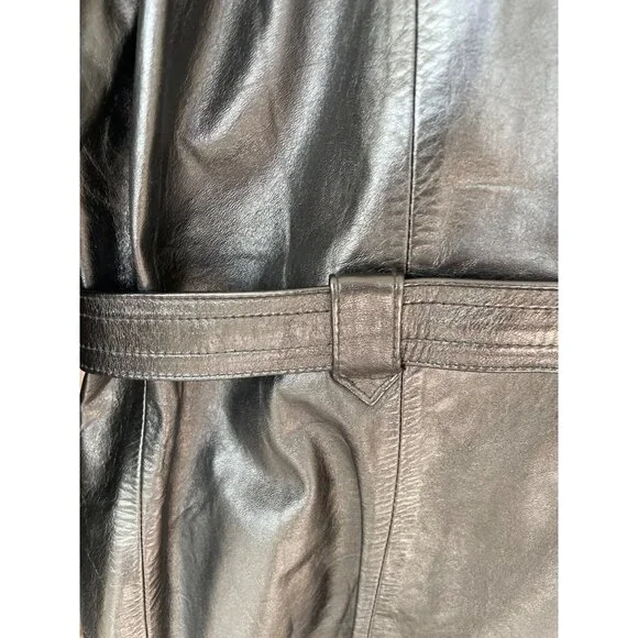 Vintage 1970s Lomeli Of California Leather Jacket Belted Size 42 Mens Black - Picture 14 of 16